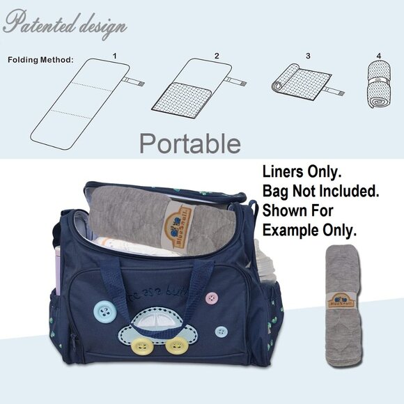 BlueSnail Quilted Waterproof Absorbent Diaper Changing Pad Liners 3 Count Gray - Picture 2 of 11